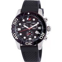 Calibre Mens Akron Swiss Made Movement Watch Black Rubber Strap Dial - One Size - Image 2