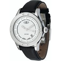 Gio Monaco : Mens Estasi White Watch - Black Leather - One Size - Image 2