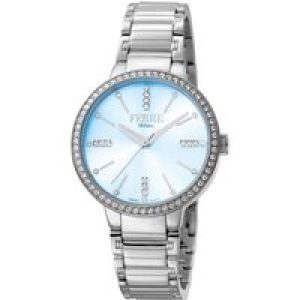 Ferre Milano FM1L084M0051 WoMens Dark Blue Dial Stainless Steel Watch – Silver – One Size