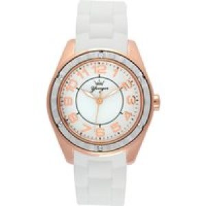 Yonger & Bresson Womens and Bresson: Rose Gold Bezel with White Watch Rubber – One Size