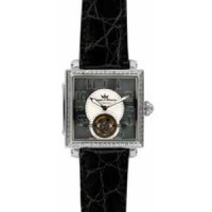 Yonger & Bresson Womens Yonger: Black Band with Diamonds on the Bezel Watch Leather – One Size