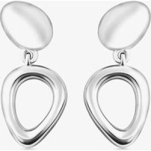 Lucy Quartermaine Volcan Sterling Silver Open Shape Dropper Stud Earrings VER1