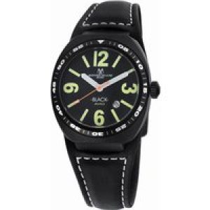 Montres de Luxe : mens avio black watch Leather – One Size