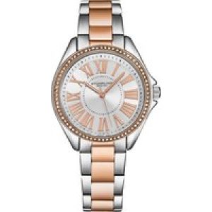 Stührling Womens The Dynasty 4025 Japanese Quartz Crystal Bezel 40mm Watch – Rose – One Size