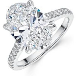 Platinum Oval Reduce 5.25ct Lab Grown Diamond Solitaire