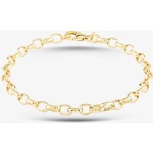 9ct Yellow Gold 8.5 Inch Oval Belcher Chain Bracelet HOB160-8.5