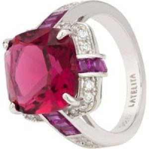 Latelita Womens Windsor Silver Ring Ruby – Red Sterling Silver – Size M