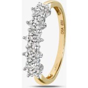 9ct Yellow Gold 0.20ct Diamond Flower Half Eternity Ring PR06551Y P