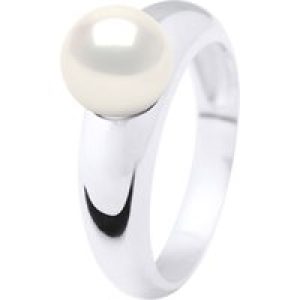 Ateliers Saint Germain Womens Ring – White Gold – Real Cultured Freshwater Pearl Round 8-9 mm – Size T 1/2