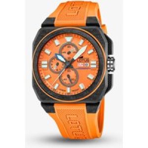 Lotus Mens Carbon Fibre Orange Dial Chronograph Watch L18976/6