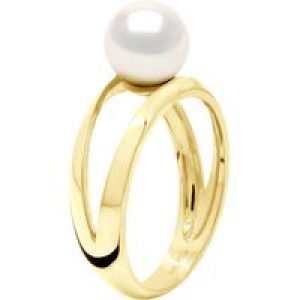 Ateliers Saint Germain Womens Ring – Yellow Gold 375 – Real Cultured Freshwater Pearl Round 8-9 mm – Size T 1/2