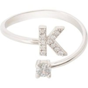 Latelita Womens Initial Ring Silver K Sterling Silver – One Size