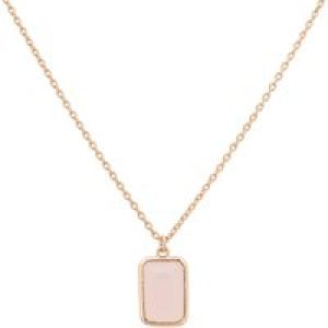 Latelita Womens Portofino Necklace Rosegold Rose Quartz – Pink Sterling Silver – One Size