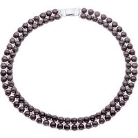 Ateliers Saint Germain Womens Necklace 2 Rows of Real Freshwater Pearls 4 mm - Black Silver - One Size - Image 2