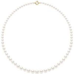 Ateliers Saint Germain Womens Necklace Row Princess falling – Real Cultured Freshwater Pearls Round from 12 to 6 mm – White Gold – One Size
