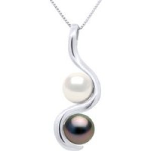 Ateliers Saint Germain Womens Pendant You & Me – White Gold – 2 Real Cultured Pearls Round 8-9 mm – One Size