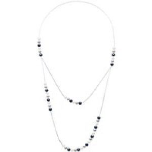 Ateliers Saint Germain Womens Double Long Necklace Prestige – Real Cultured Freshwater Pearls 5-6 mm – White/Grey Silver – One Size
