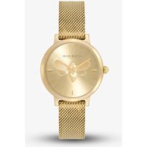 Olivia Burton Ladies Ultra Slim Bee Mesh Gold Watch 24000022
