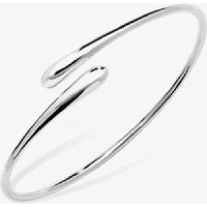 Lucy Quartermaine Silver Drop Open Crossover Bangle DBG4