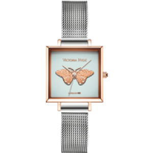 Victoria Hyde London Womens Watch Maida Vale Bow Edged, silver blue – Silver & Rose Gold Stainless Steel – One Size