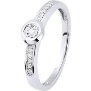 Diadema Womens Diamond Solitaire supported 0,060 0.50 Cts Cts Illusion White Gold – Size K