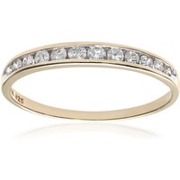 Diamant L'Eternel Womens 9ct Yellow Gold Quarter Carat Diamond Channel Set Half Eternity Ring - Size L - Image 2