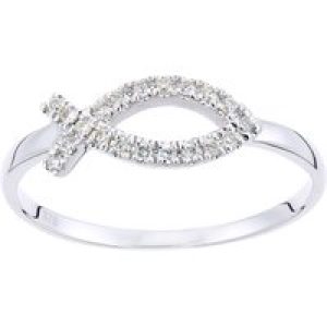 Diamant L’Eternel Womens 9ct White Gold Ring With 0.1ct Diamond – Size J
