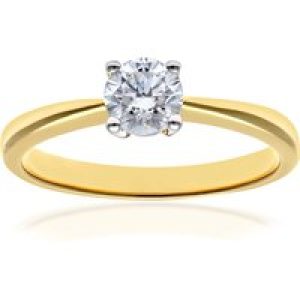 Diamant L’Eternel Womens Engagement Ring, 18ct Yellow Gold IJ/I Round Brilliant Certified Diamond 0.50ct Weight – Size O