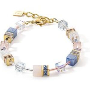 Girls Coeur De Lion Gold Tone Pastel Blue Purple Blended Bracelet 4605/30-0720