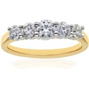Diamant L’Eternel Womens Eternity Ring, 18ct Yellow Gold IJ/I Round Brilliant Certified Diamond 1.00ct Weight – Size O