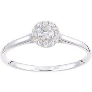 Diamant L’Eternel Womens 9ct White Gold Ring With 0.25ct Diamond – Size J