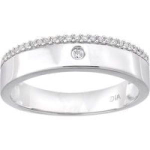 Diamant L’Eternel Womens 9ct White Gold with 0.05ct Diamond Eternity Ring – Size O