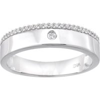 Diamant L'Eternel Womens 9ct White Gold with 0.05ct Diamond Eternity Ring - Size O - Image 2
