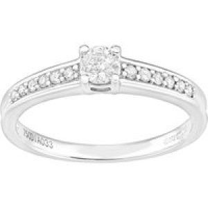 Diamant L’Eternel Womens 18ct White Gold Ring With 0.33ct Diamond – Size N