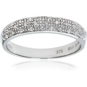 Diamant L’Eternel Womens 9ct White Gold Diamond Eternity Ladies Ring – Size H