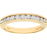 Diamant L'Eternel Womens 9ct Yellow Gold Diamond Channel Set Eternity Ladies Ring - Size T - Image 2