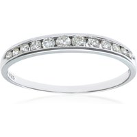 Diamant L'Eternel Womens 9ct White Gold Quarter Carat Diamond Channel Set Half Eternity Ring - Size L - Image 2