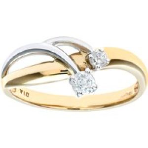 Diamant L’Eternel Womens 9ct Yellow and White Gold Ladies Diamond Ring – Size H