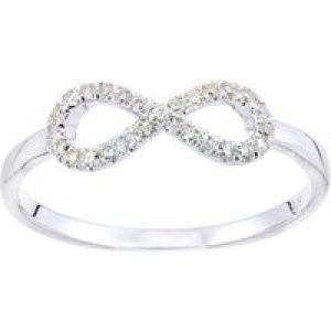 Diamant L’Eternel Womens 9ct White Gold Ring With 0.15ct Diamond – Size M