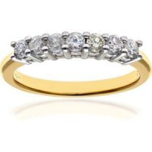 Diamant L’Eternel Womens Eternity Ring, 18ct Yellow Gold IJ/I Round Brilliant Certified Diamond 0.50ct Weight – Size L