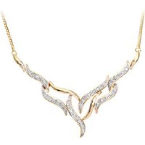 Diamant L’Eternel Womens 9ct Yellow Gold Ladies Diamond Necklace – One Size