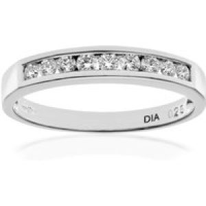 Diamant L’Eternel Womens 18ct White Gold Certified Quarter Carat IJ/I Diamond Channel Set Half Eternity Ring – Size M