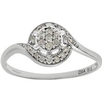 Diamant L'Eternel Womens Ladies 9ct White Gold 15pts Diamond Fancy Cluster Ring - Size J - Image 2
