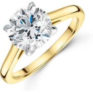18ct Yellow Gold Spherical Sensible Minimize 2.00ct Lab Grown Diamond Solitaire