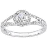 Diamant L'Eternel Womens 18ct White Gold 0.41ct Diamond Cluster Ring - Size O - Image 2