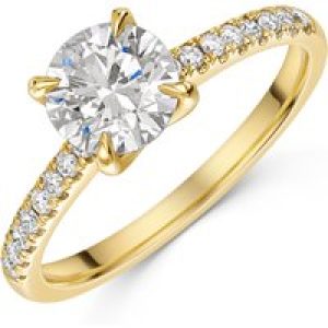 18ct Yellow Gold 1.00ct Spherical Sensible solitaire with diamond shoulders 1.15cttw