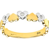 Diamant L'Eternel Womens Ladies 9ct Yellow Gold Diamond Hearts Ring - Yellow/White - Size M - Image 2