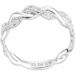 Diamant L’Eternel Womens 9ct White Gold Ring With 0.07ct Diamond – Size P