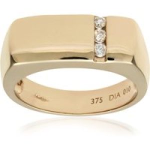 Diamant L’Eternel 9ct Yellow Gold Mens Diamond Ring – Size N