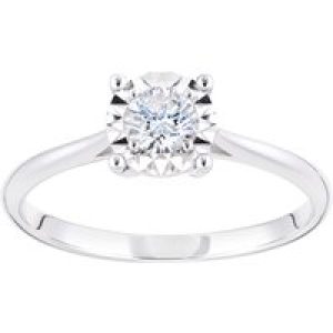 Diamant L’Eternel Womens 18ct White Gold Ring With 0.29ct Diamond – Size L